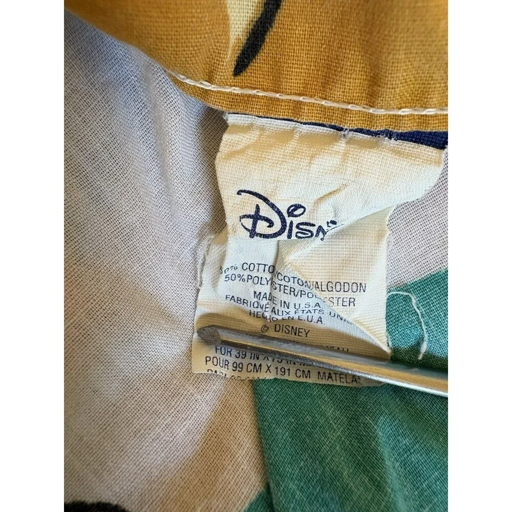 Vintage 90s Winnie the Pooh Piglet Twin Flat Bed Sheet Sunny Day Disney USA Made